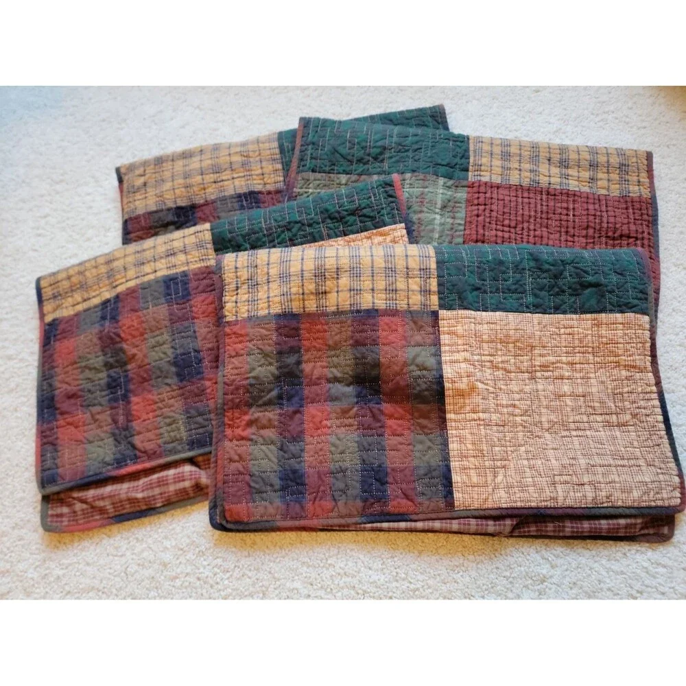 Lot Of 4 Donna Sharp Standard Size Pillow Shams Country Cottage Cabin Style